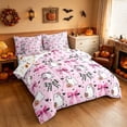 thumbnail image 1 of Homewish Cute Bow Ghost Full Size Bedding Sets for Girls, Halloween Bowtie Full Size Bed in a Bag, Light Pink, Pumpkin Bat Reversible 7-Piece, 1 of 7