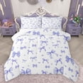 thumbnail image 1 of Homewish Cute Bow Knot Queen Comforter Set,Kawaii Stars Loves Bedding Sets,Blue Bowtie Bedding Comforter Set For Kids,Breathable Home Decor Reversible,3-Piece, 1 of 8
