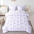 thumbnail image 1 of Homewish Cute Bowknot 7-Piece Bedding Comforter Set for Female Men Teens,Polka Dots King Bedding Sets,Geometric Stripes Ultra Soft Bed Sheets,Lightweight Room Decor,Reversible, 1 of 8