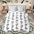 thumbnail image 1 of Homewish Cute Bowknot Bedding Comforter Set 7-Piece for Teens Female Women,Polka Dots King Bedding Sets,Black White Ultra Soft Bed Sheets,Super Cozy Room Decor,Reversible, 1 of 8
