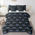 thumbnail image 1 of Homewish Cute Bowtie Bedding Comforter Set 7pcs for Kids Children Girls,Black Blue Queen Bedding Sets Super Cozy,Dreamy Princess Queen Sheet Sets,Breathable Home Decor,Reversible, 1 of 8
