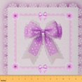 thumbnail image 1 of Homewish Cute Bowtie Bow Fabric by the Yard 2 Yard,Modern Geometric Dot Room Decor Fabric by the Yard,Purple Beige Fabric for Sewing For Girls,Microfiber Bedroom Decor, 1 of 6