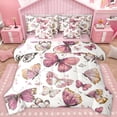 thumbnail image 1 of Homewish Cute Butterflies 7-Piece Twin Bedding Sets,Flying Animal Bedding Comforter Set,Pink White Sheet Sets For Girls Kids,Luxury Bedroom Decor Reversible, 1 of 8