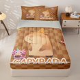 thumbnail image 1 of Homewish Cute Capybara Axolotl Kid Zipper Full Size Comforter Sets with Fitted Sheet and 2 Pillowcases, Brown Buffalo Zipper Bedding Set, Gray Reversible, 4 Pieces, 1 of 6