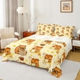 thumbnail image 1 of Homewish Cute Capybara Twin Sheet Sets,Cartoon Animal Twin Fitted Sheet,Yellow Stars Print Flat Sheet For Girls Boys,Luxury Bedroom Decor,3-Piece, 1 of 7