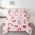 thumbnail image 1 of Homewish Cute Cartoon Bowtie Bedding Comforter Set,Sweet Candy Cane Twin Comforter Sets,Red Bow Ribbon Bedding Set For Girls Kids,Breathable Home Decor Reversible,2-Piece, 1 of 8