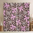 thumbnail image 1 of Homewish Cute Cartoon Bowtie Black Out Curtains,Leopard Print Curtains Pack of 2 (42x63 Each),Brown Pink Bedroom Curtains For Girls,Microfiber Bedroom Decor, 1 of 6