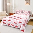 thumbnail image 1 of Homewish Cute Cartoon Bowtie Queen Sheet Sets,Sweet Berry Flat Sheet,Pink Classic Checkered Queen Fitted Sheet For Girls Kids,Ultra Soft Home Decor,4pcs, 1 of 7