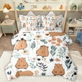 thumbnail image 1 of Homewish Cute Cartoon Capybara 7-Piece Twin Bedding Sets,Country Farmhouse Lodge Bedding Comforter Set,Brown White Sheet Sets For Boys Kids,Ultra Soft Home Decor Reversible, 1 of 9