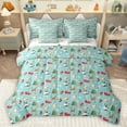 thumbnail image 1 of Homewish Cute Cartoon Cat 7-Piece Twin Bedding Sets,Merry Christmas Bedding Comforter Set,Cyan Red Sheet Sets For Teens,Ultra Soft Home Decor Reversible, 1 of 8