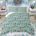 thumbnail image 1 of Homewish Cute Cartoon Cat Bedding Comforter Set,Merry Christmas Twin Comforter Sets,Cyan Red Bedding Set For Teens,Ultra Soft Home Decor Reversible,2-Piece, 1 of 8