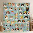 thumbnail image 1 of Homewish Cute Cartoon Cat Blackout Curtains Set of 2 (52x84 Each),Colorful Flower Blossom Window Curtains,Colorful Kawaii Kitten Curtains and Drapes For Girls,Breathable Home Decor, 1 of 6