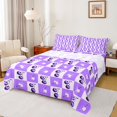 thumbnail image 1 of Homewish Cute Cartoon Cherry Full Size Sheets,Purple White Bed Sheets,Minimalist Checkered Sheet Sets For Girl Boys,Luxury Bedroom Decor,4pcs, 1 of 7