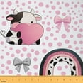 thumbnail image 1 of Homewish Cute Cartoon Cow Fabric by the Yard 1 Yard for Kids, Kawaii Princess Bowknot Room Decor Fabric by the Yard, Pink Love Heart Sewing Fabric, Breathable Home Decor, 1 of 6