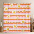 thumbnail image 1 of Homewish Cute Cartoon Daisy Curtains Pack of 2 (42x84 Each),Kawaii Flower Floral Curtains Blackout,Pink Orange Striped Bedroom Curtains For Girls,Luxury Bedroom Decor, 1 of 6