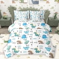 thumbnail image 1 of Homewish Cute Cartoon Dinasur 7-Piece Twin Bedding Sets,Wild Animal Bedding Comforter Set,Pixel Geometric Grid Sheet Sets For Boys Kids,Super Cozy Room Decor Reversible, 1 of 8