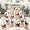 thumbnail image 1 of Homewish Cute Cartoon Dogs Bedding Comforter Set,Kawaii Loves Pattern Twin Comforter Sets,Pink White Brown Bedding Set For Boys Girls,Microfiber Bedroom Decor Reversible,2-Piece, 1 of 8