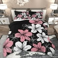thumbnail image 1 of Homewish Cute Cartoon Floral Bedding Comforter Set,Country Natural Plant Twin Comforter Sets,Pink Black White Bedding Set For Adult,Super Cozy Room Decor Reversible,2pcs, 1 of 8