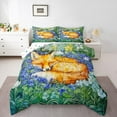 thumbnail image 1 of Homewish Cute Cartoon Fox Full Size Comforter Sets,Purple Flower Lavender Bedding Comforter Set,Rustic Floral Bedding Sets For Girls Boys,Ultra Soft Home Decor Reversible,3pcs, 1 of 8