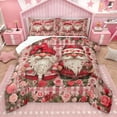 thumbnail image 1 of Homewish Cute Cartoon Gnome Queen Comforter Set,Pink Rose Flower Bedding Sets,Happy Valentine'S Day Bedding Comforter Set For Teens,Ultra Soft Home Decor Reversible,3-Piece, 1 of 8