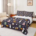 thumbnail image 1 of Homewish Cute Cartoon Kitten Bed Sheets,Kawaii Puppy Cat King Sheets,Bhappy Halloween Spooky Castle Sheet Set For Girl Boys,Ultra Soft Room Decor,4-Piece, 1 of 7