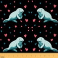 thumbnail image 1 of Homewish Cute Cartoon Manatee Fabric by the Yard 2 Yard,Ocean Animal Room Decor Fabric by the Yard,Red Heart Print Fabric for Sewing For Boys Kids,Super Cozy Room Decor, 1 of 6