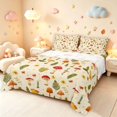 thumbnail image 1 of Homewish Cute Cartoon Mushrooms Bed Sheets,Kawaii Floral Plants Full Size Sheets,Beige,4pcs,1 Flat Sheet, 1 Fitted Sheet and 2 Pillowcases, 1 of 6
