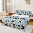 thumbnail image 1 of Homewish Cute Cartoon Penguin Twin Sheet Sets,Antarctic Wild Animal Twin Fitted Sheet,Blue White Black Flat Sheet For Boys Hgirls,Breathable Home Decor,3 Pieces, 1 of 7
