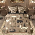 thumbnail image 1 of Homewish Cute Cartoon Rabbit Wild Moose Eagle King Comforter Sheet Set, Reversible Super Cozy Boys Kids Bedding, 7-Piece, 1 of 8