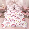 thumbnail image 1 of Homewish Cute Cartoon Rainbow 7-Piece Twin Bedding Sets,Colorful Tulip Flower Bedding Comforter Set,Multicolor Graffiti Loves Print Sheet Sets For Girls Kids,Microfiber Bedroom Decor Reversible, 1 of 8
