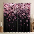 thumbnail image 1 of Homewish Cute Cartoon Sakura Black Out Curtains,Japanese Cherry Blossom Curtains Pack of 2 (42x63 Each),Pink Black Bedroom Curtains For Girl,Breathable Home Decor, 1 of 6