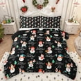 thumbnail image 1 of Homewish Cute Cartoon Snowman Full Size Comforter Sets,Merry Christmas Bedding Comforter Set,Black White Red Bedding Sets For Bot Girls,Microfiber Bedroom Decor Reversible,3-Piece, 1 of 8