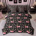 thumbnail image 1 of Homewish Cute Cherry Fruit Twin Bedding Sets 7-Piece for Child, Black Pink Cartoon Bedding Comforter Set, Kawaii Princess Flower Reversible Sheet Sets, Super Cozy Room Decor, 1 of 7