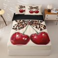 thumbnail image 1 of Homewish Cute Cherry Zipper Twin Comforter Sets with Fitted Sheet and 2 Pillowcases For Girls,Leopard Print Bowknot Zipper Bedding Set,Black Reversible,4 Pieces, 1 of 7