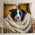 thumbnail image 1 of Homewish Cute Collie Dog Kitchen Curtains,Pet Lover Black Out Curtains Pack of 2 (42x63 Each),Cream, 1 of 6