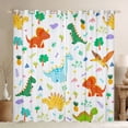 thumbnail image 1 of Homewish Cute Colorful Dinosaur Curtains Pack of 2 (42x84 Each) for Kids, Jungle Leaf Botanical Curtains Blackout, Kawaii Cartoon Animal Bedroom Curtains, Blackout Curtains Decor, 1 of 6