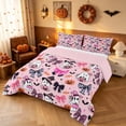 thumbnail image 1 of Homewish Cute Coquette Ghost Queen Comforter Set, Halloween Bat Pumpkin Candy Comforter Sets Queen, Baby Pink, Pink Reversible, 3-Piece 1 Comforter and 2 Pillowcases, 1 of 6