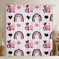 thumbnail image 1 of Homewish Cute Cow Rainbow Blackout Curtains Set of 2 (52x84 Each) For Children Teens Girls,Polka Dots Window Curtains,Pink Love Heart Print Curtains and Drapes,Super Cozy Room Decor, 1 of 6
