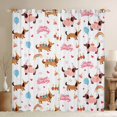 thumbnail image 1 of Homewish Cute Dachshund Blackout Curtains Set of 2 (52x84 Each),Happy Birthday Print Curtain,White, 1 of 6