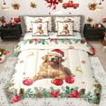 thumbnail image 1 of Homewish Cute Dalmatian Animal Bedding Comforter Set 7pcs, Merry Christmas Fitted Sheet, 1 of 7