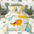 thumbnail image 1 of Homewish Cute Dinosaur Bedding Comforter Set 7pcs for Kids, Funny Jungle Animal King Bedding Sets, Chic Wheat Polkadots Reversible Bed Sheets, Ultra Soft Bedroom Decor, 1 of 7