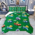 thumbnail image 1 of Homewish Cute Dinosaur Dino Full Size Comforter Sets,Cartoon Racing Car Bedding Comforter Set,Green Blue Yellow Bedding Sets For Kids,Luxury Bedroom Decor Reversible,3pcs, 1 of 8