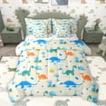 thumbnail image 1 of Homewish Cute Dinosaur Twin Bedding Sets 7-Piece for Kids, Funny Jungle Animal Bedding Comforter Set, Tree Plant Botanical Reversible Sheet Sets, Wheat Super Cozy Room Decor, 1 of 7