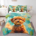 thumbnail image 1 of Homewish Cute Dog 7 Pieces Full Size Bedding Sets,Cartoon Animal Full Size Bed in a Bag,Blue Green,Polkadot Reversible, 1 of 8