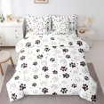 thumbnail image 1 of Homewish Cute Dog Paws 7-Piece Twin Bedding,Cartoon Pet Themed Bedding Comforter Set,White,Polkadot Reversible, 1 of 8