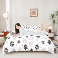 thumbnail image 1 of Homewish Cute Dog Paws Duvet Cover Queen,Cartoon Pet Themed Queen Bedding,White,Polkadot Reversible,3pcs,1 Duvet Cover and 2 Pillowcases, 1 of 6