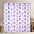thumbnail image 1 of Homewish Cute Dog Paws Kitchen Curtains,Heart Bowknot Black Out Curtains Pack of 2 (42x63 Each),Purple, 1 of 6