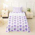 thumbnail image 1 of Homewish Cute Dog Paws Twin Sheets,Heart Bowknot Bedding,Purple,3 Pieces,1 Fitted Sheet and 1 Pillowcase, 1 of 6