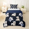thumbnail image 1 of Homewish Cute Dog Twin Duvet Cover,Navy Black Leopard Print Twin Bedding,Navy Blue Reversible,2pcs,1 Duvet Cover and 1 Pillowcase, 1 of 6