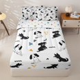 thumbnail image 1 of Homewish Cute Dog Zipper Queen Comforter Set with Fitted Sheet and 2 Pillowcases,Kawaii Cartoon Pet Zipper Bedding Set,White,Polkadot Reversible,4pcs, 1 of 8
